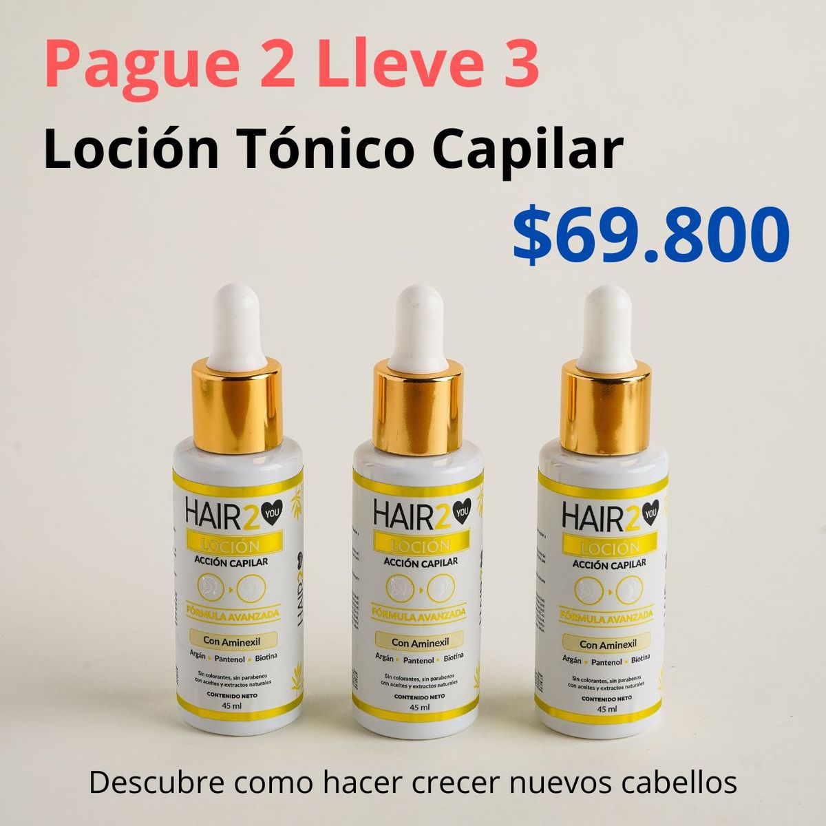 HAIR2YOU - Pague 2 lleve 3 Loción Capilar contra la caída del cabello
