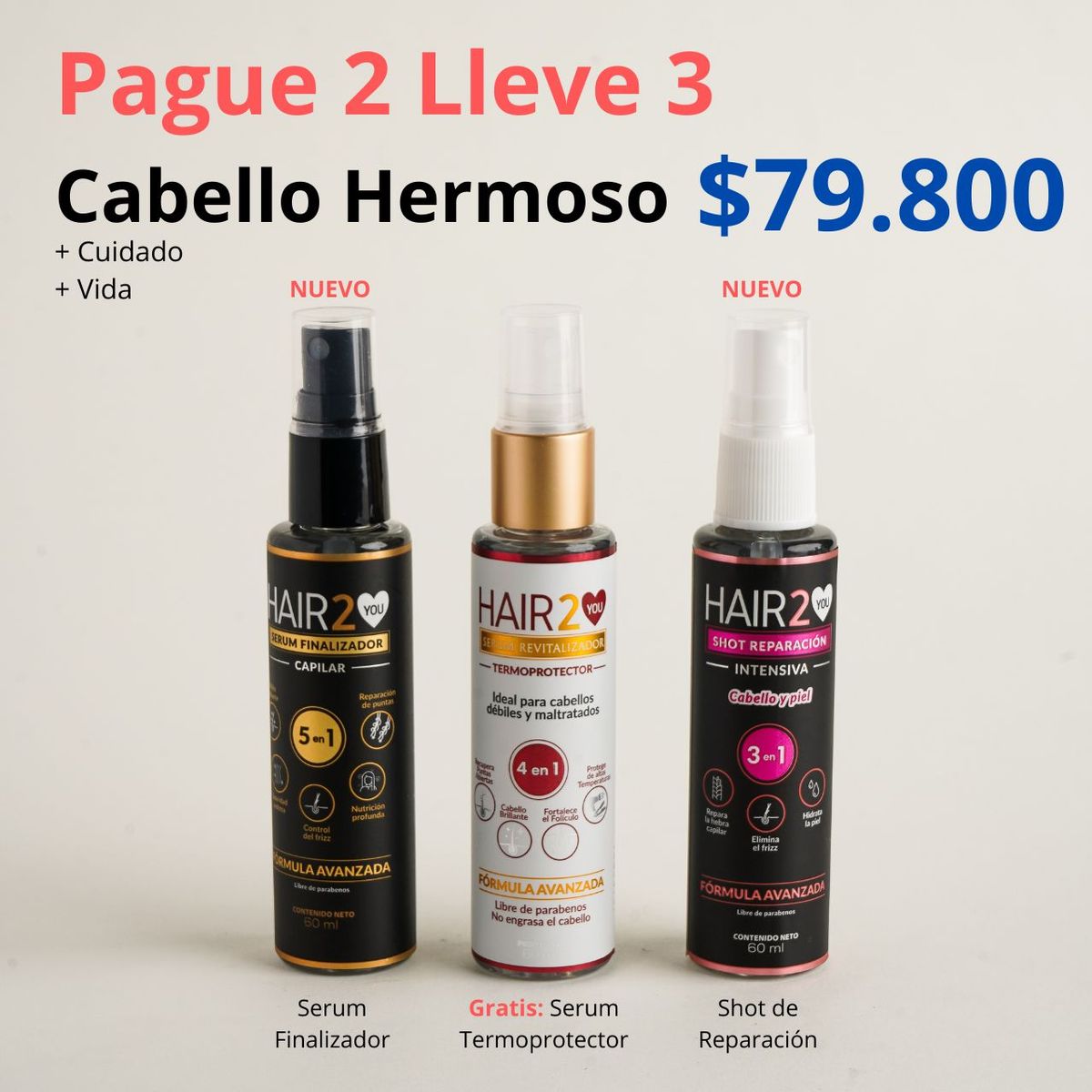 HAIR2YOU - Pague 2 lleve 3 Cabello hermoso