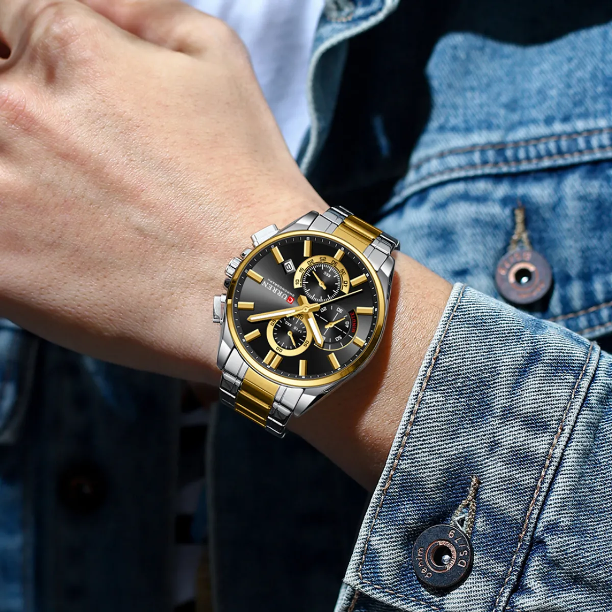 CURREN - Reloj CURREN Cronografo 8475 Para Hombre - Bicolor