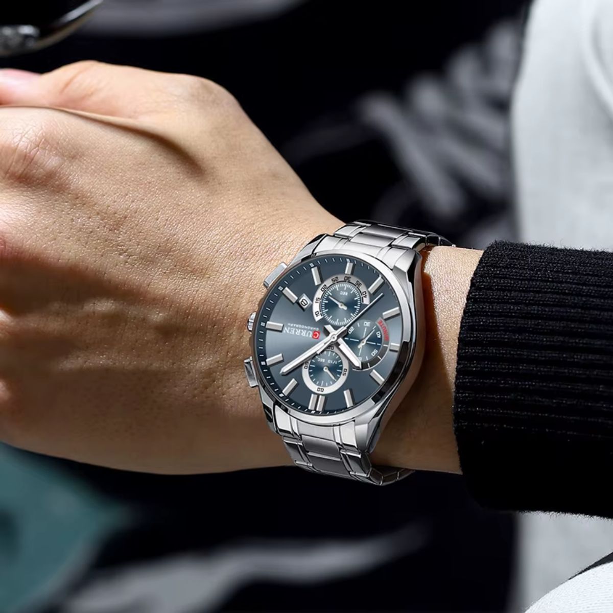 CURREN - Reloj CURREN Cronografo 8475 Para Hombre - Plateado