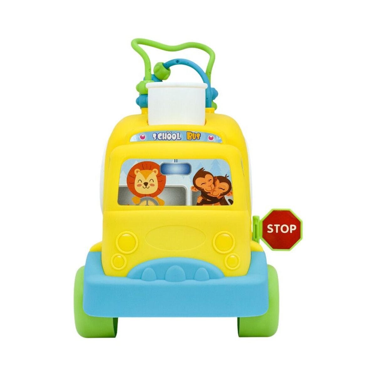 MONKEY BRANDS - Bus Didáctico de Arrastre con Figuras y Laberinto Baby Mine