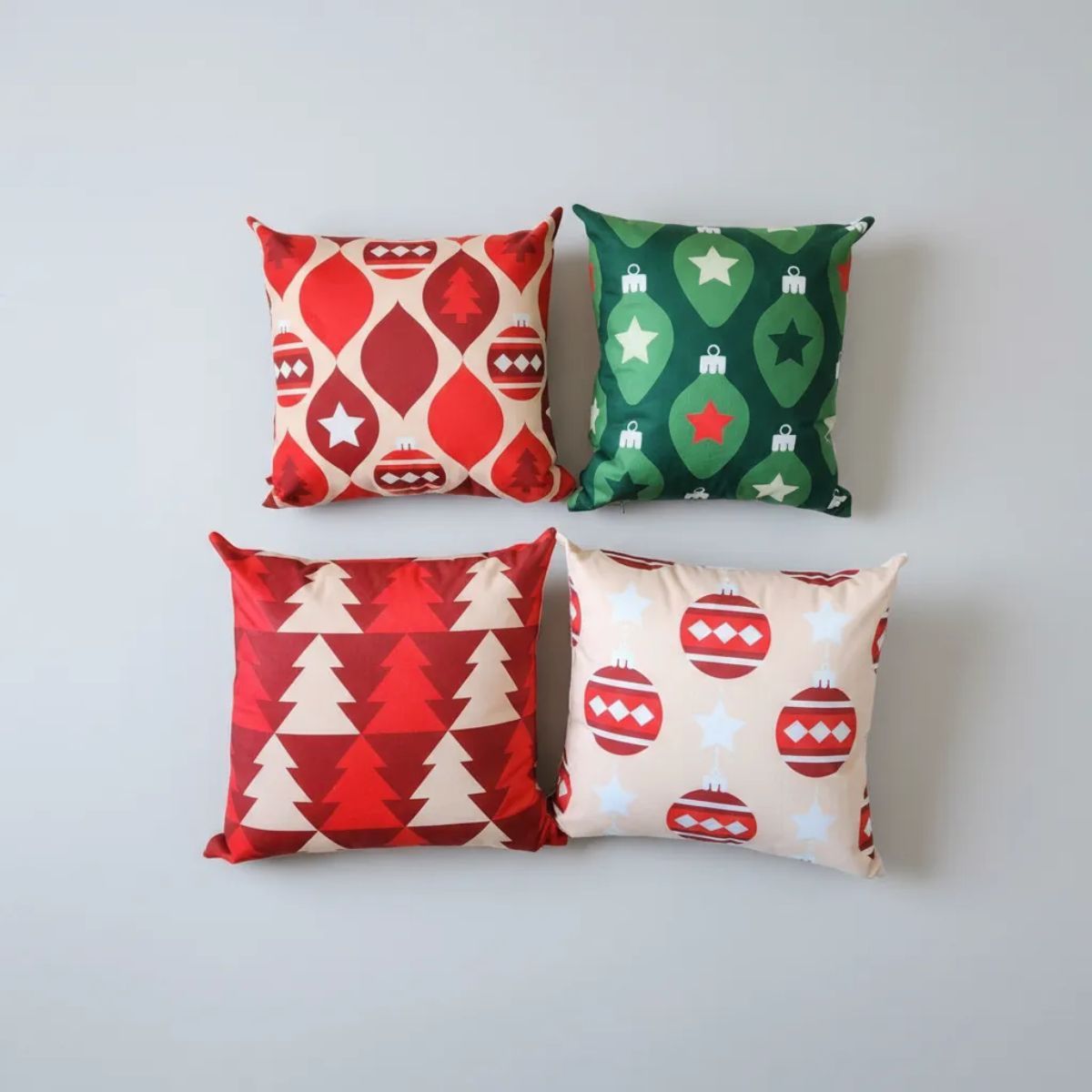 GENERICO - Cojines De Navidad Set X 4 Incluye Relleno, Funda Con Cierre Ref. 563