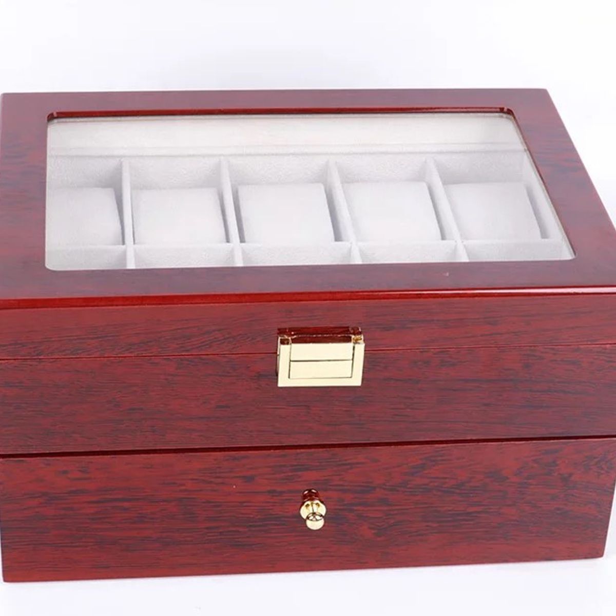 GENERICO - Caja Estuche reloj para organizar 20 relojes en madera laminada