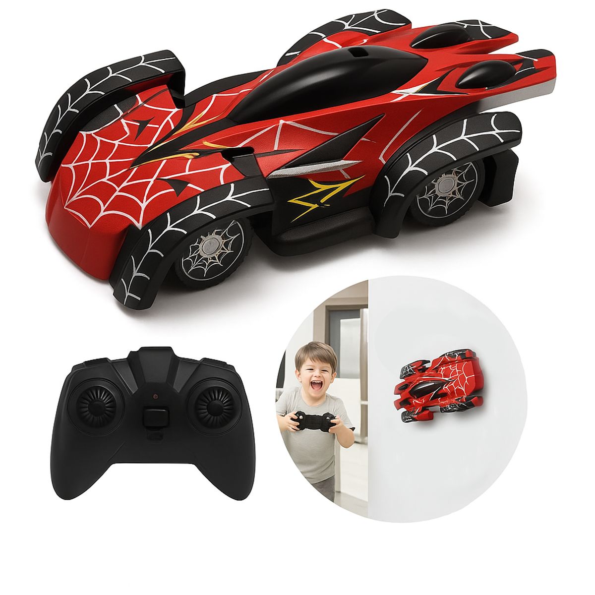 GENERICO - Carro Escalador Antigravedad Control Remoto  Pared Rojo