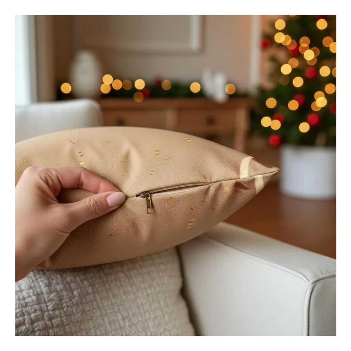 GENERICO - Cojines De Navidad Set X 4 Incluye Relleno, Funda Con Cierre Ref. 560