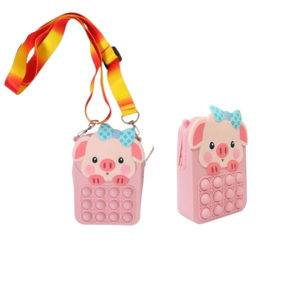 GENERICO - Push Pop It Bolso Unicornio Kawai Monedero Popit Con Lazo