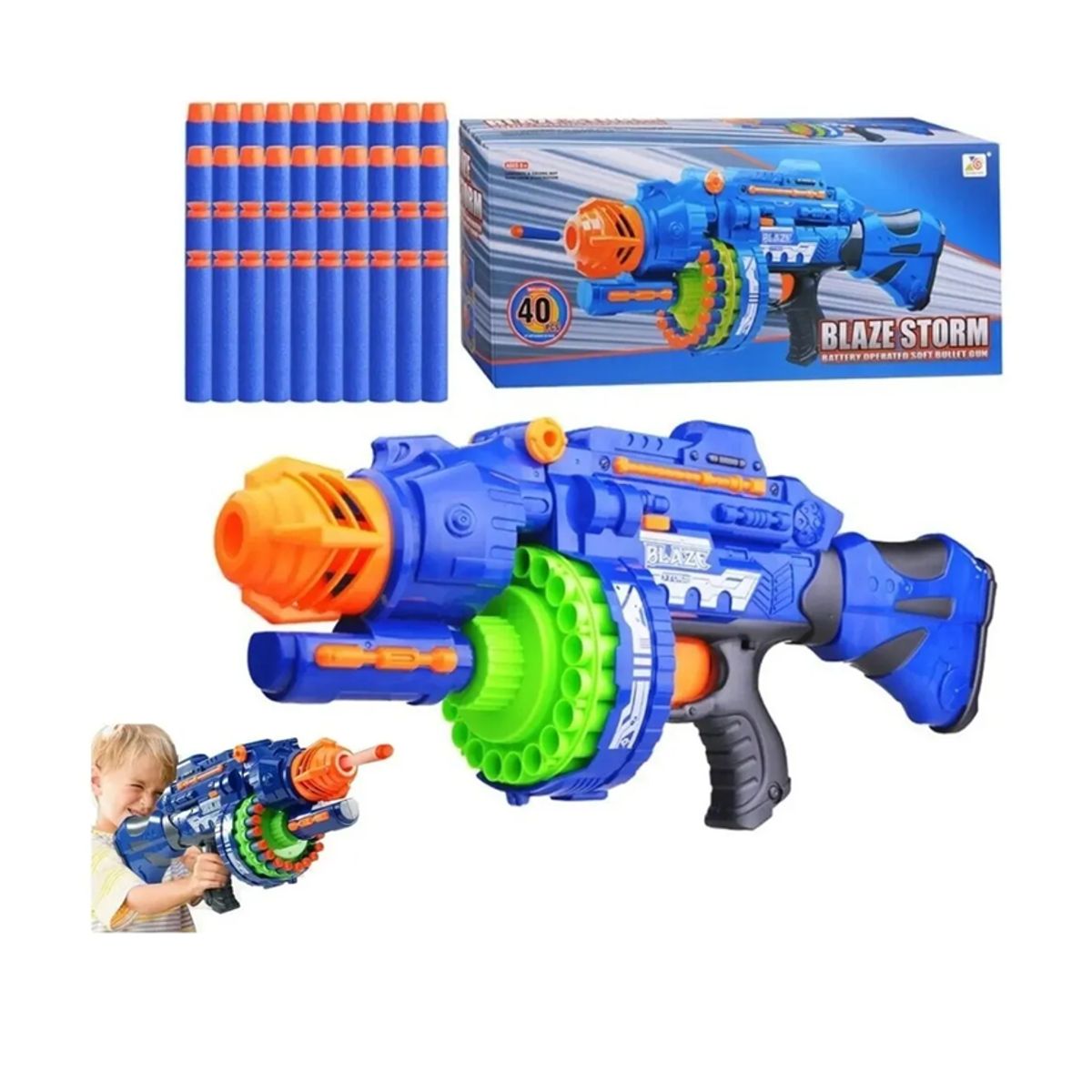 DISTRIBUCIONES GUZ SAS - Pistola Blaze Storm Automática 40 Dardos Juguete