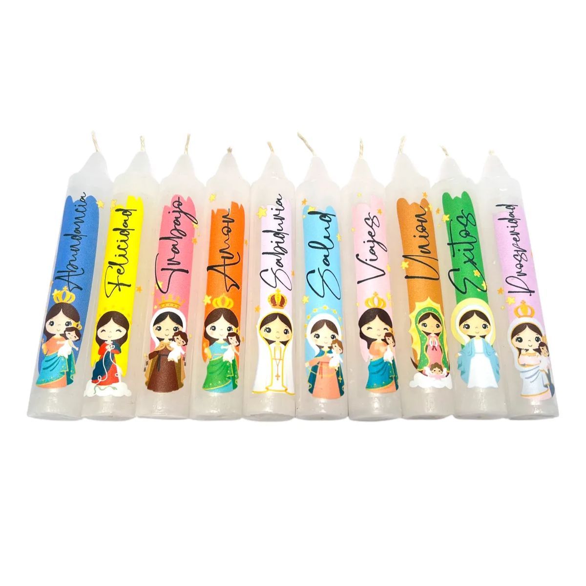 GENERICO - Velas Navidad Dia De Velitas X10 Personalizada Virgen Deseos