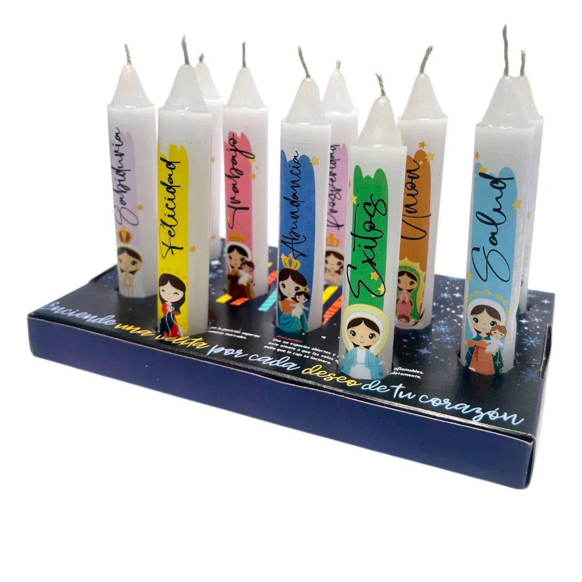 GENERICO - Velas Navidad Dia De Velitas X10 Personalizada Virgen Deseos