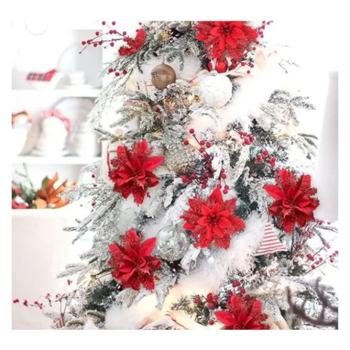 GENERICO - Flores De Navidad Paquete X 10