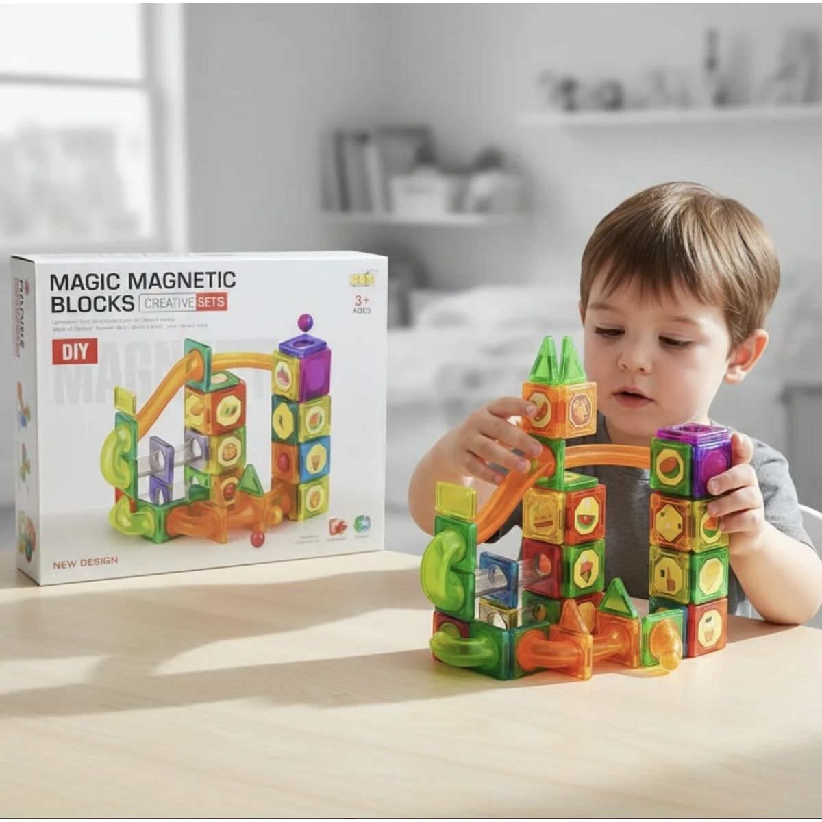 GENERICO - bloques fichas magneticas juguete 92 piezas niños