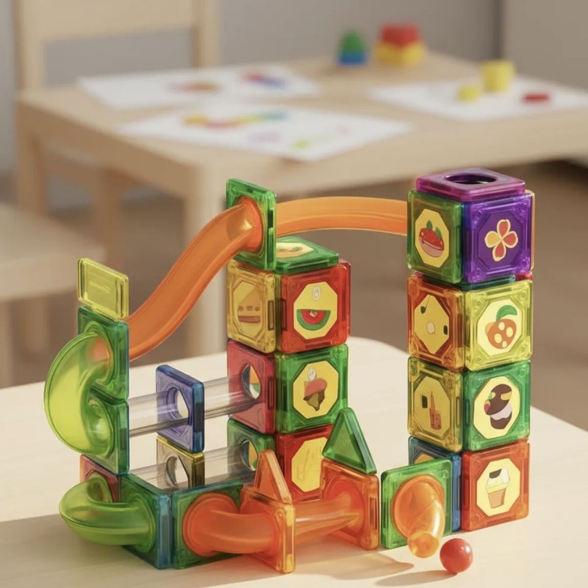 GENERICO - bloques fichas magneticas juguete 92 piezas niños