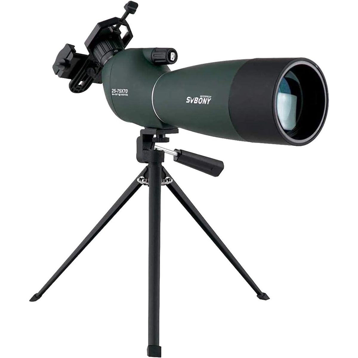 SVAKOM - Telescopio telescópico Svbony SV28 25-75x70 + Soporte Celular y Tripode