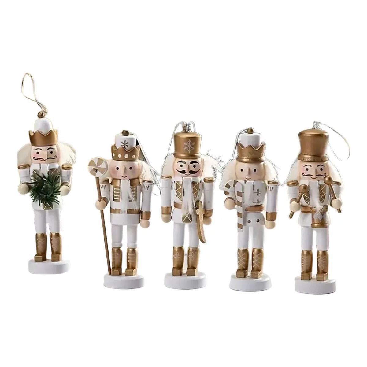 GENERICO - Cascanueces De Navidad Soldados En Madera Blanco