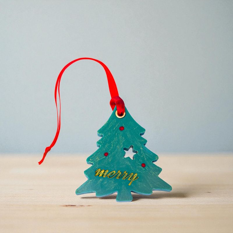 GENERICO - Ambientador Colgante Árbol Navideño En Cera Soya Vela Arreglo Aromatizador