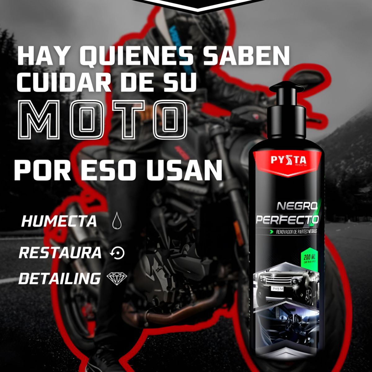 GENERICO - Renovador Partes Negras Negro Perfecto 200ml Pysta