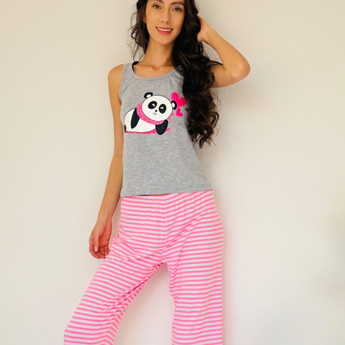 BY MORNING - Pijama Capri Rayas osos 1708