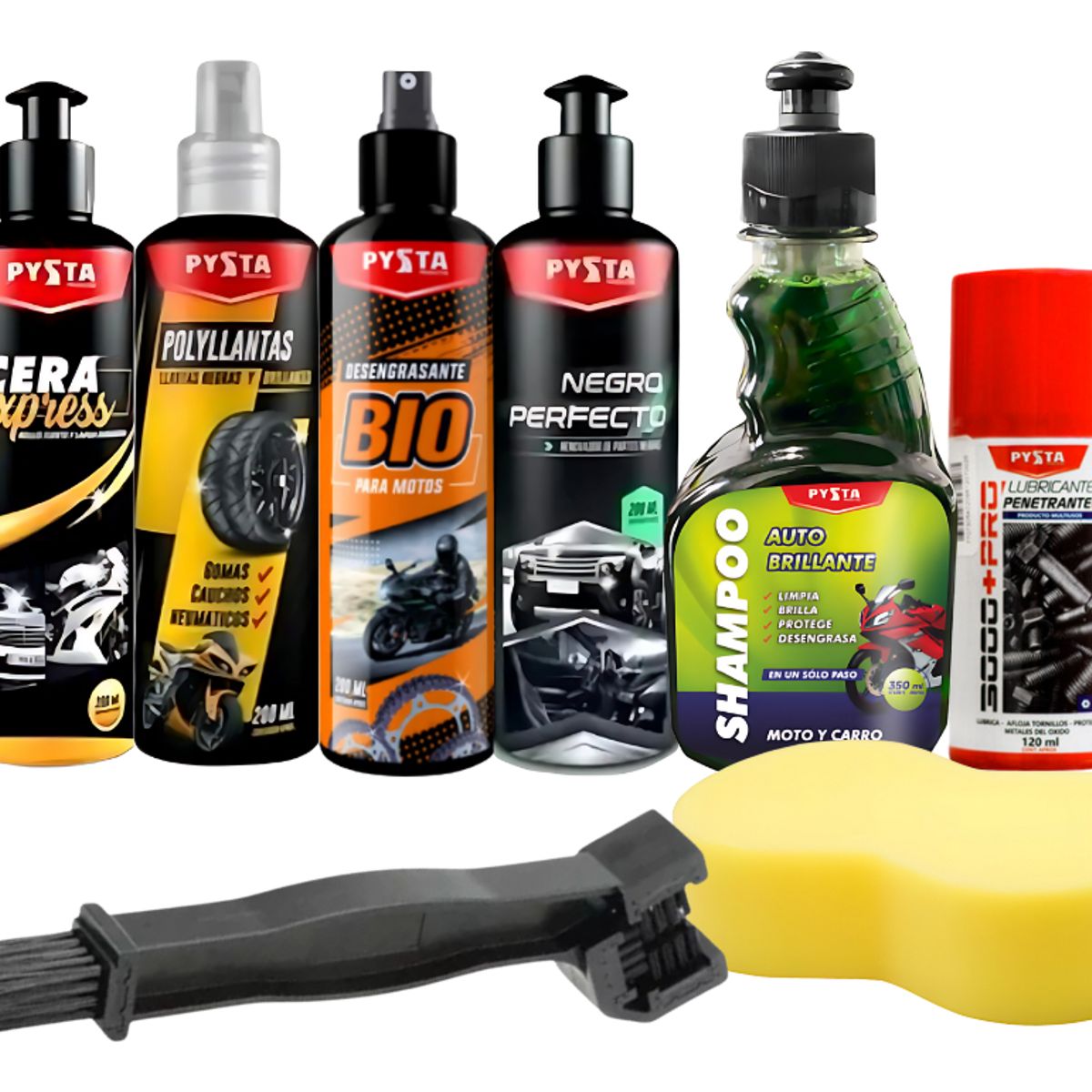 GENERICO - Kit Limpieza Mantenimiento Moto Super Promoción + Espuma