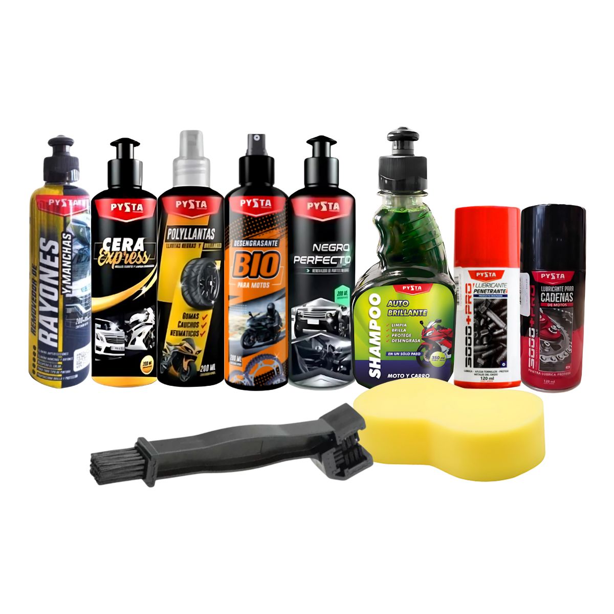 GENERICO - Kit Limpieza Mantenimiento Moto Super Promoción + Espuma