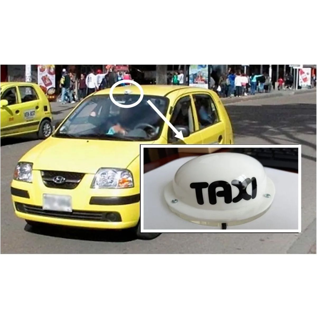 GENERICO - Aviso Luz Techo Taxi Iluminado Led Alta Visibilidad T A X I