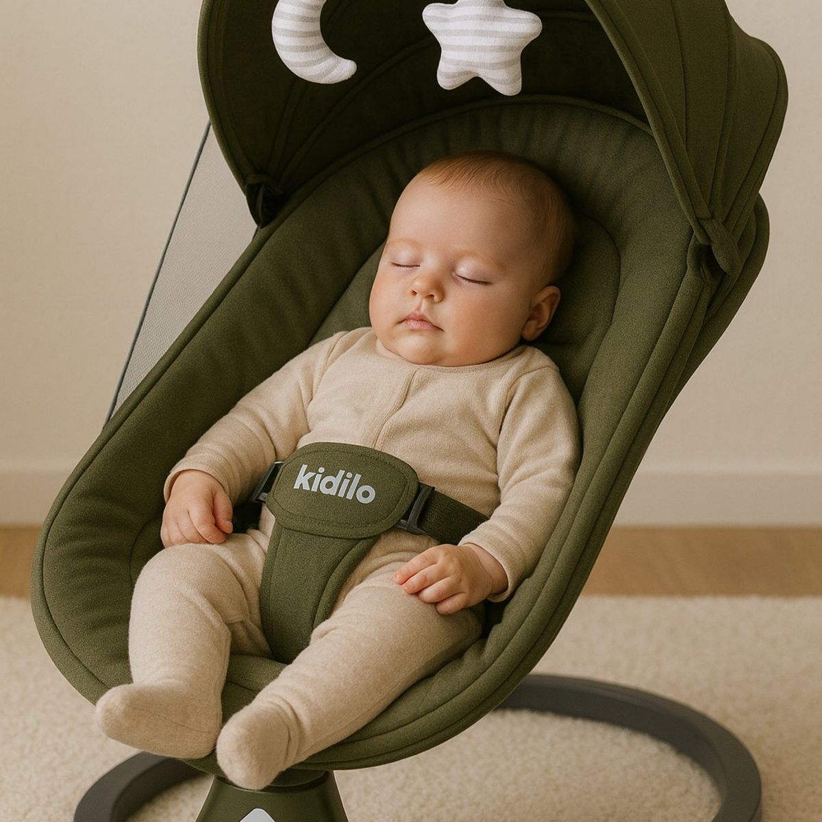 ORIENTE TRADING - Silla Mecedora Automática Color Verde Kidilo