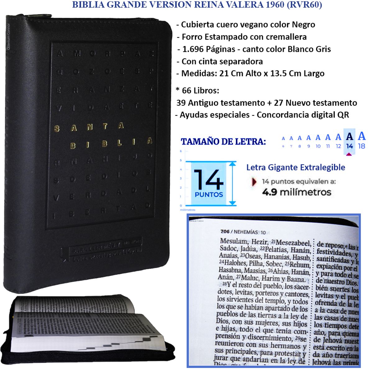 SBC - Biblia Letra Gigante Cristiana Reina Valera 1960 Negro