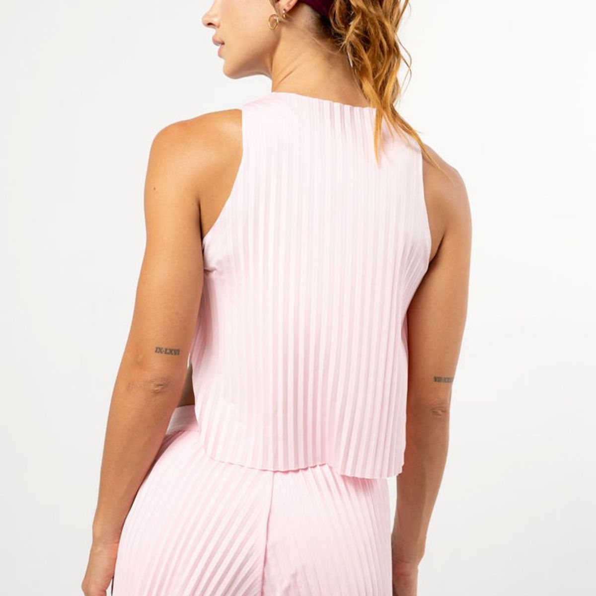 NO RULES - Esqueleto Pleat Tank Top Bubble Gum