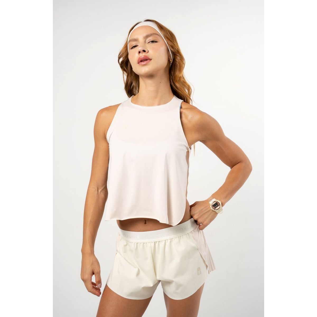 NO RULES - Esqueleto Pleat Tank Top Cream