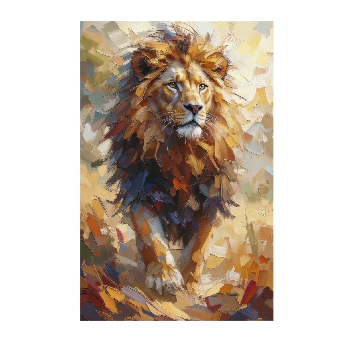 GENERICO - Lienzo Cuadro Decorativo Corazón de León 93x60cm