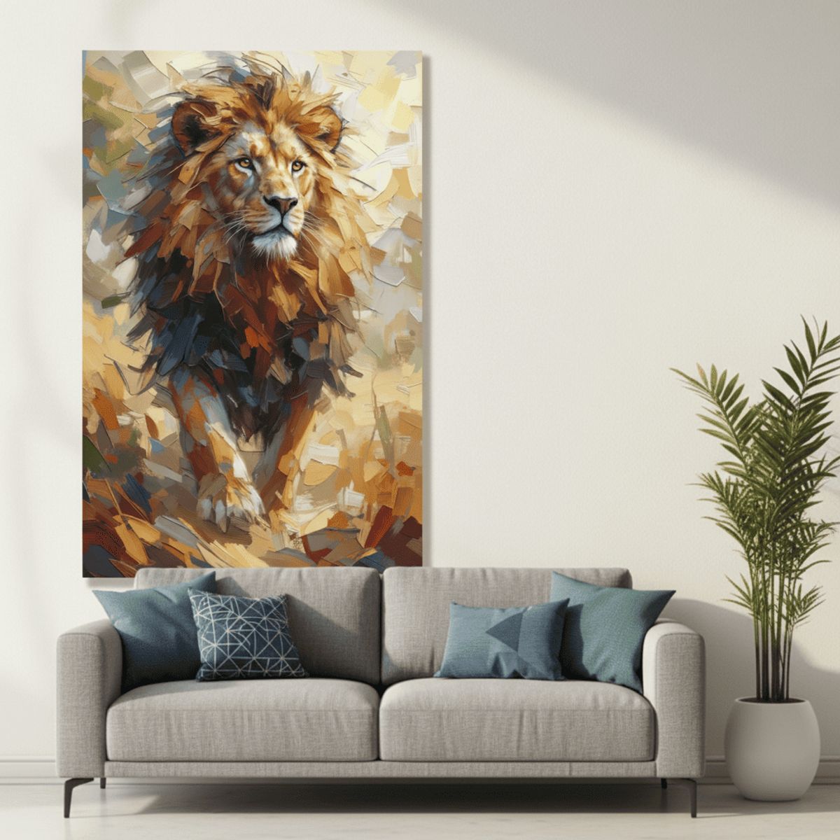 GENERICO - Lienzo Cuadro Decorativo Corazón de León 93x60cm