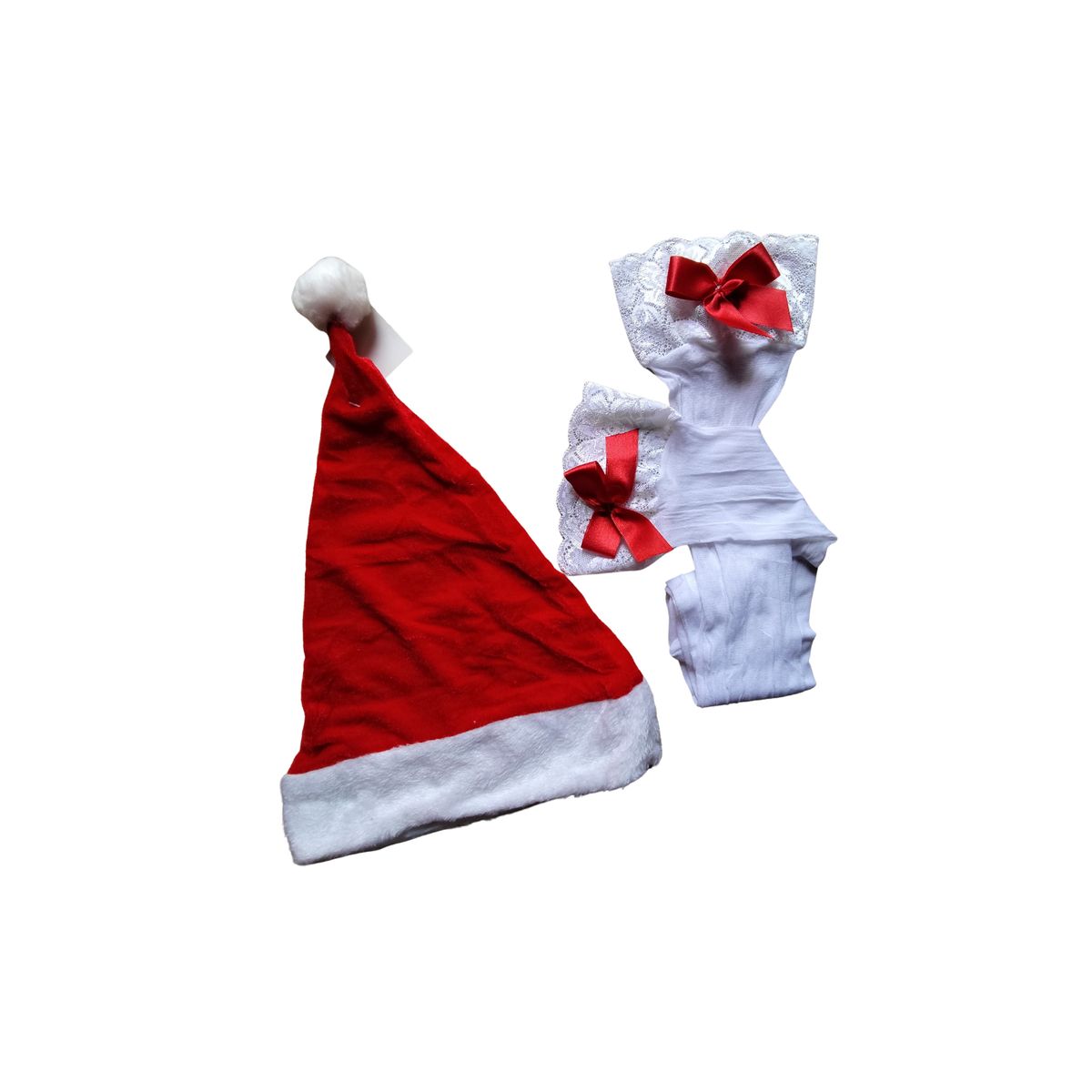 GENERICO - Conjunto sensual ropa interior Mama Noel con Gorro y Media Liguero