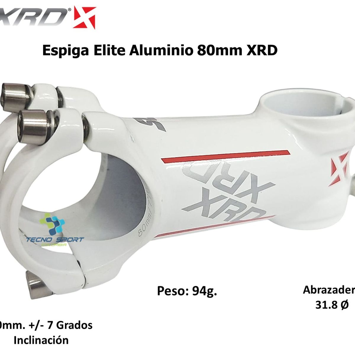 GENERICO - Espiga Bicicleta Elite Xrd Mtb Ruta 80mm Aluminio Ligera