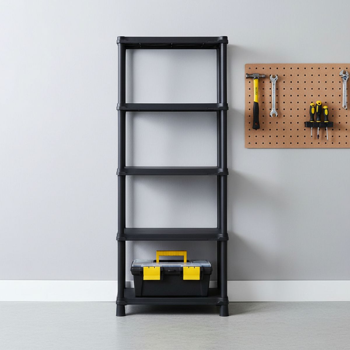 RIMAX - Combo Organizador RIMAX - Negro 1 Estantería 15 5N + Caja de Herramientas 16