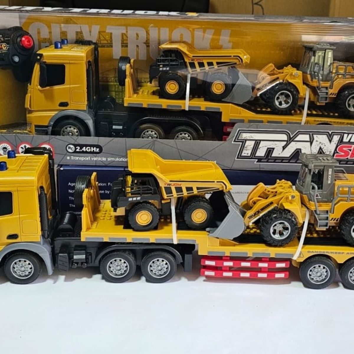 GENERICO - Tractomula Con Volqueta Retroexcavadora Control Remoto Muy Grande