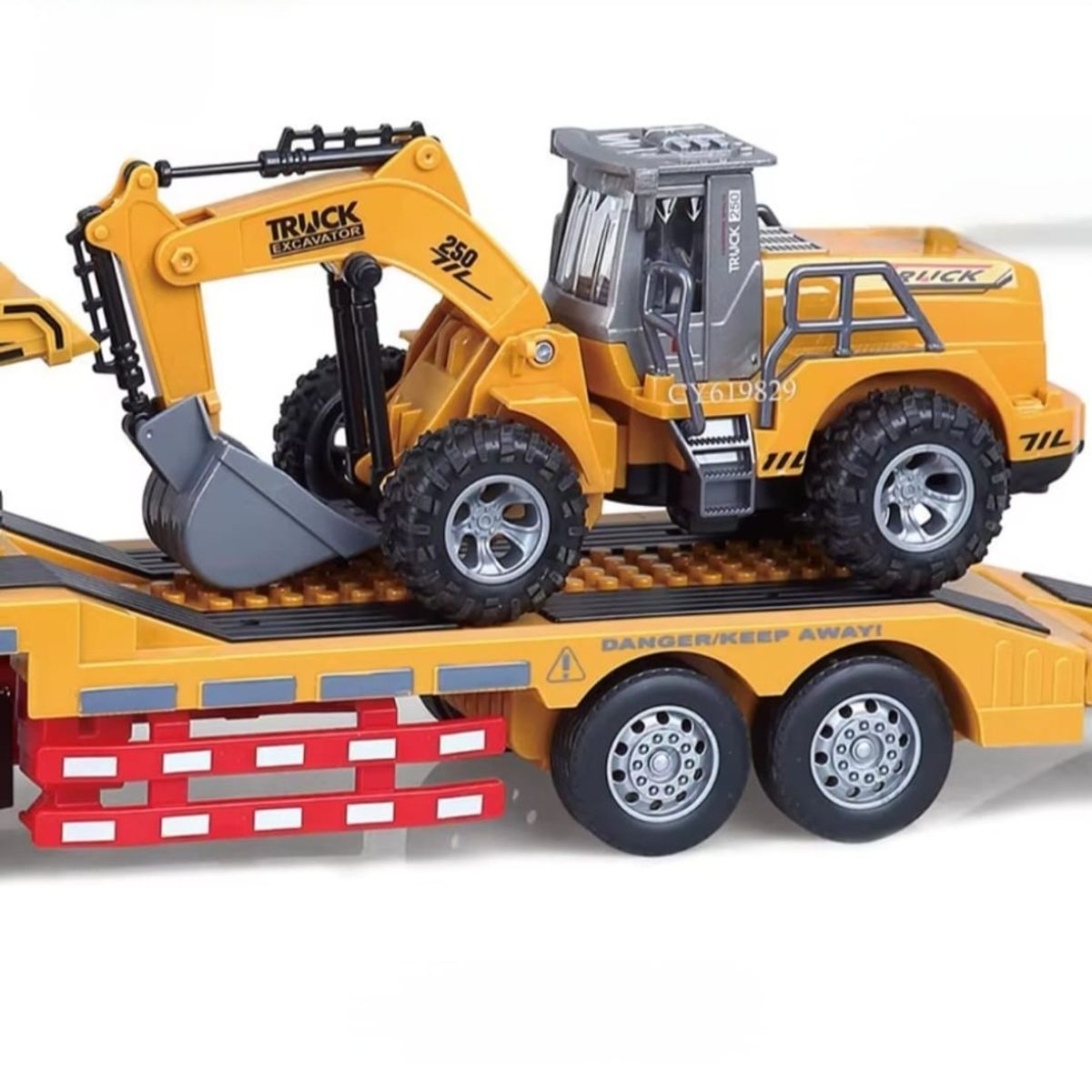 GENERICO - Tractomula Con Volqueta Retroexcavadora Control Remoto Muy Grande