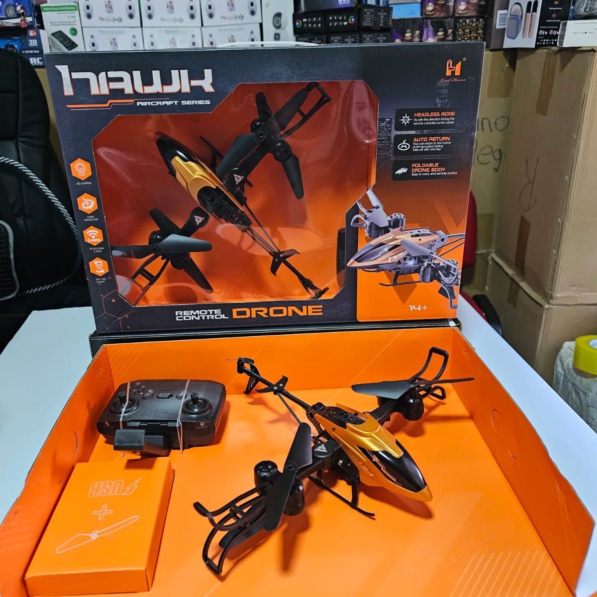 GENERICO - Dron helicóptero Halcón Infantil Control Remoto Juguete Niño Niña