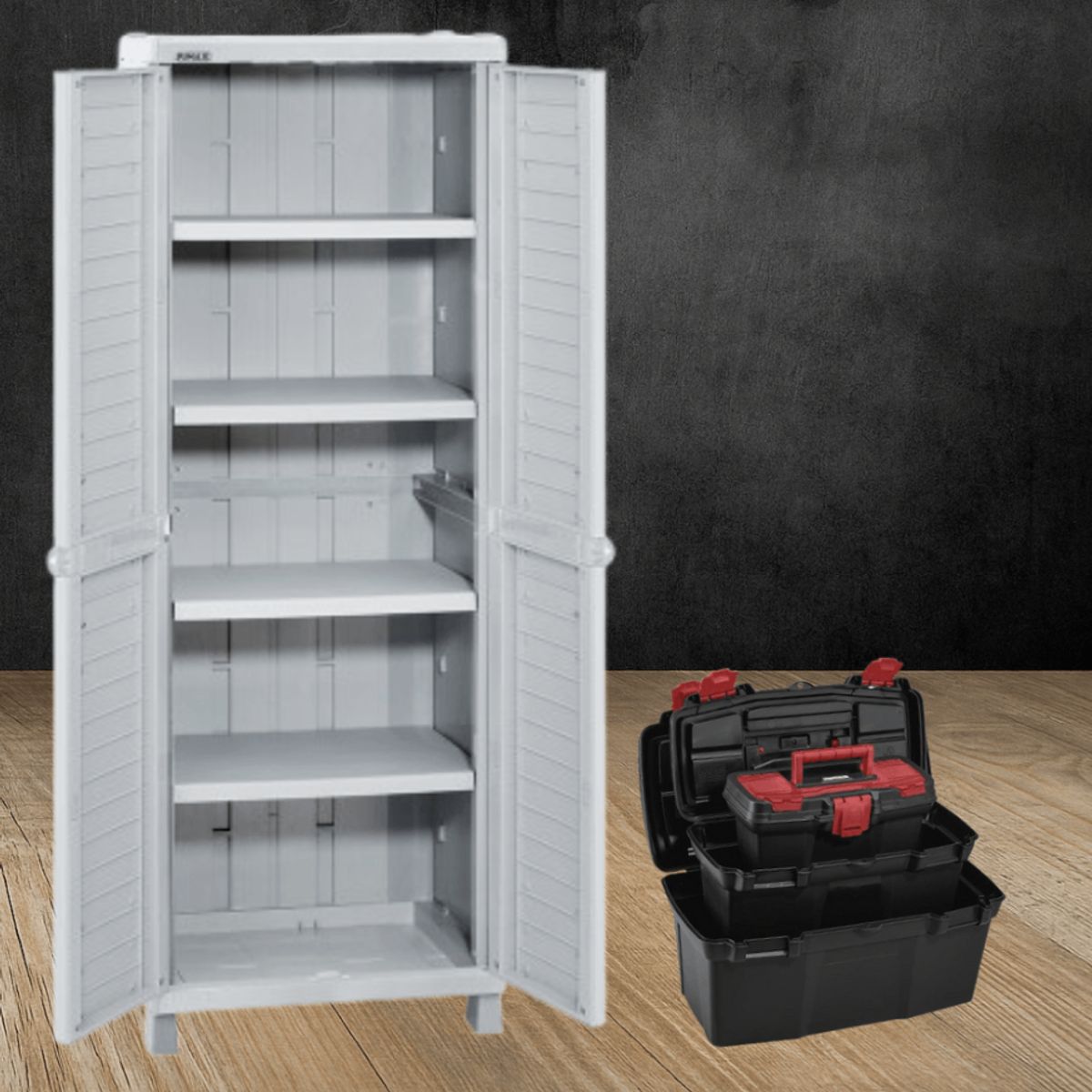 RIMAX - Combo Organizador Rattan RIMAX - Mocca (Armario Grande + Cajón Móvil Plano 28 Litros)