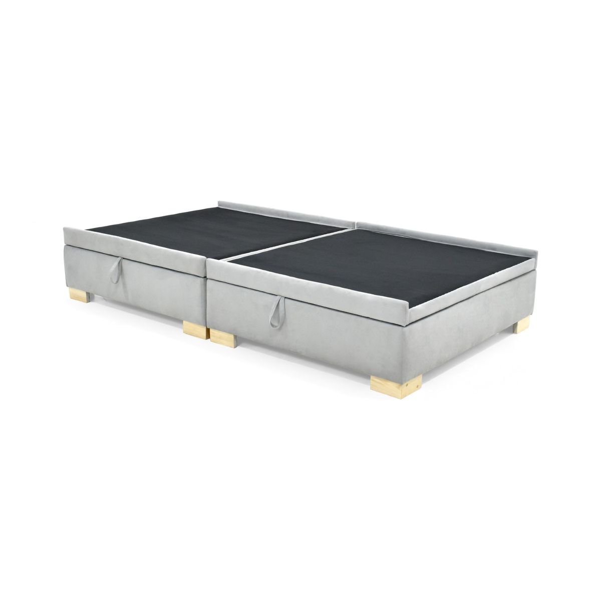 VENECIA - Base Cama Baul Aveiro Sencilla 100x190 Tela Plata