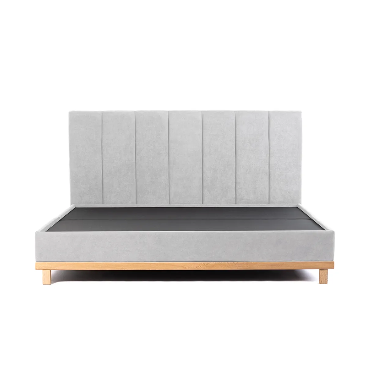 ESSENZA - Set Base Cama + Cabecero Royal Queen Dividido  - Gris Claro - Essenza