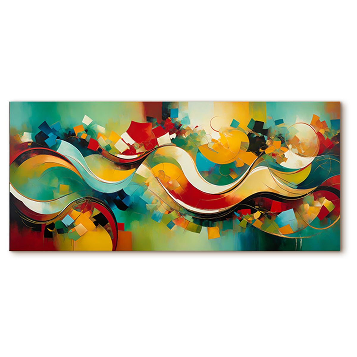 GENERICO - Lienzo Cuadro Decorativo Aurora de Colores Vibrantes 118X55CM