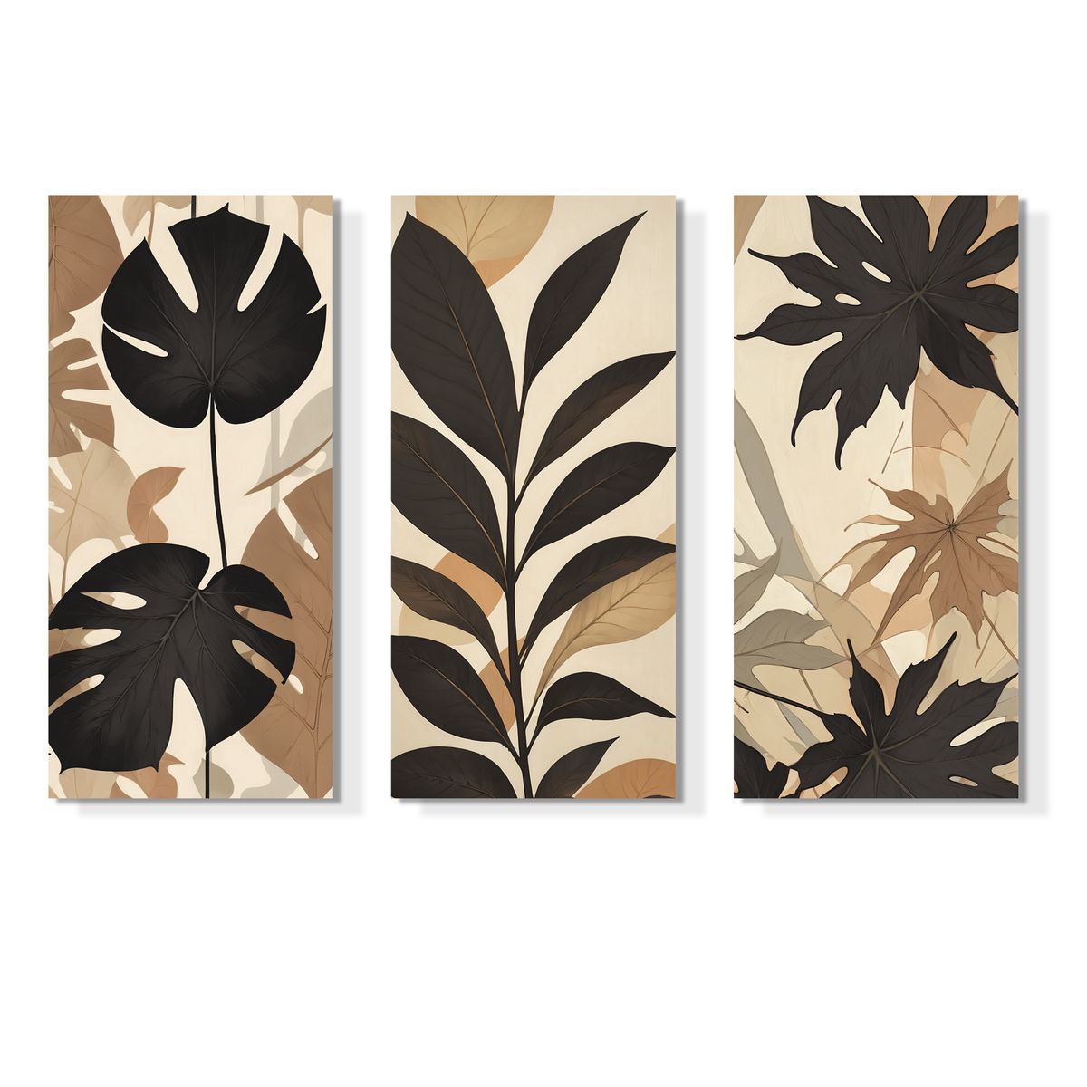 GENERICO - Lienzo Tríptico Arte Botánico Minimalista 72x34cm cu