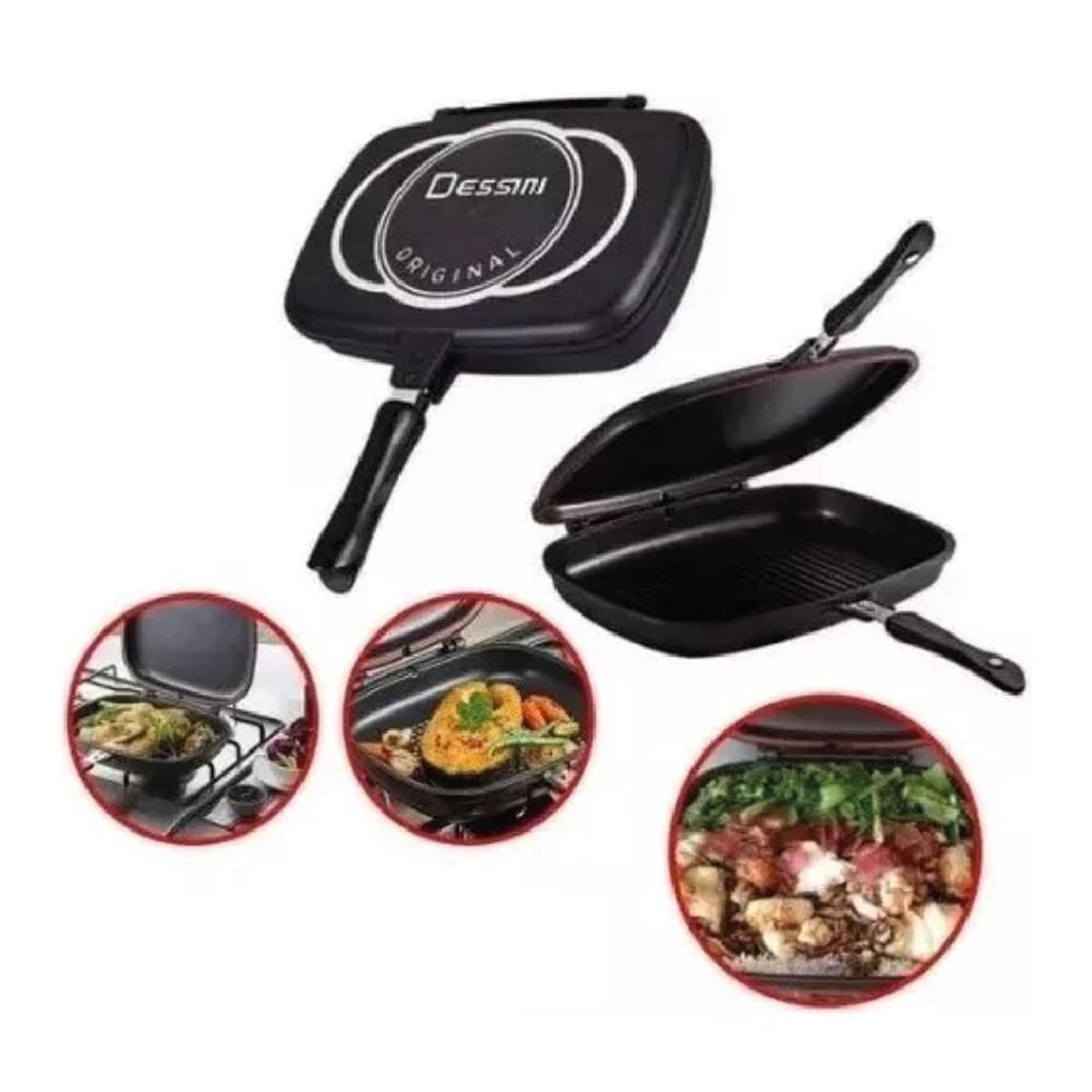 CLEAR - Sartén Doble Parrilla Dessini Antiadherente