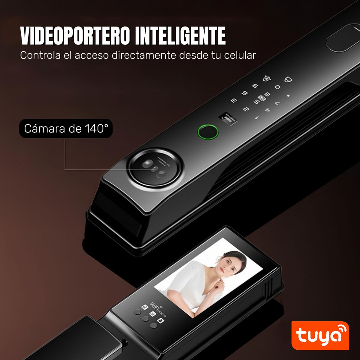 GENERICO - Cerradura Inteligente Reconocimiento Facial Huella WiFi