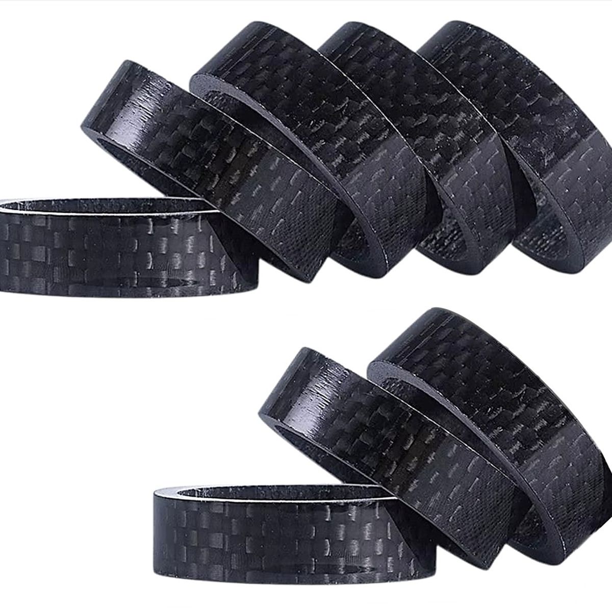 GENERICO - Espaciadores Carbon Suspensión Tenedor Bicicleta 10mm 8 Pzs