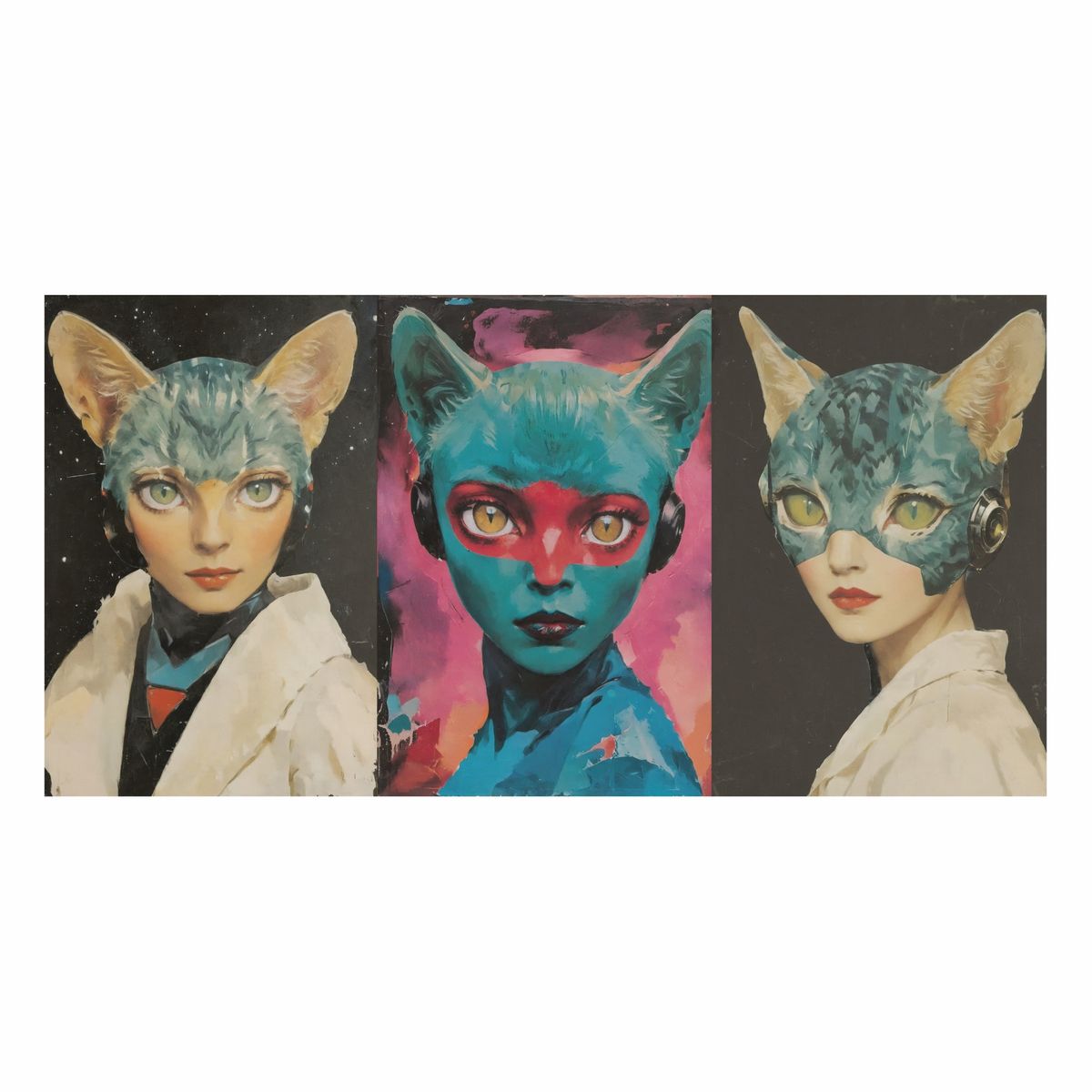 GENERICO - Arte pop felinas 34x72Cm