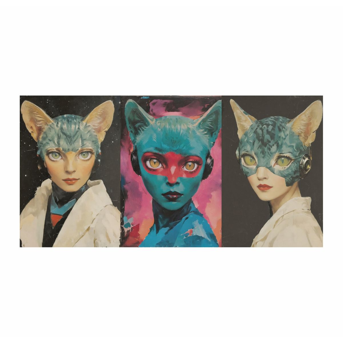 GENERICO - Arte pop felinas 34x72Cm