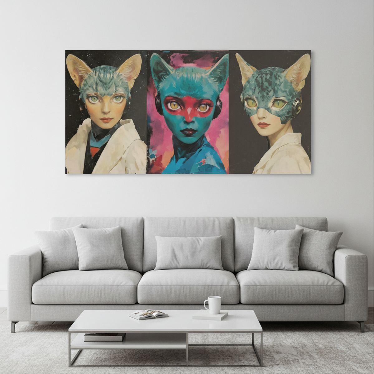 GENERICO - Arte pop felinas 34x72Cm