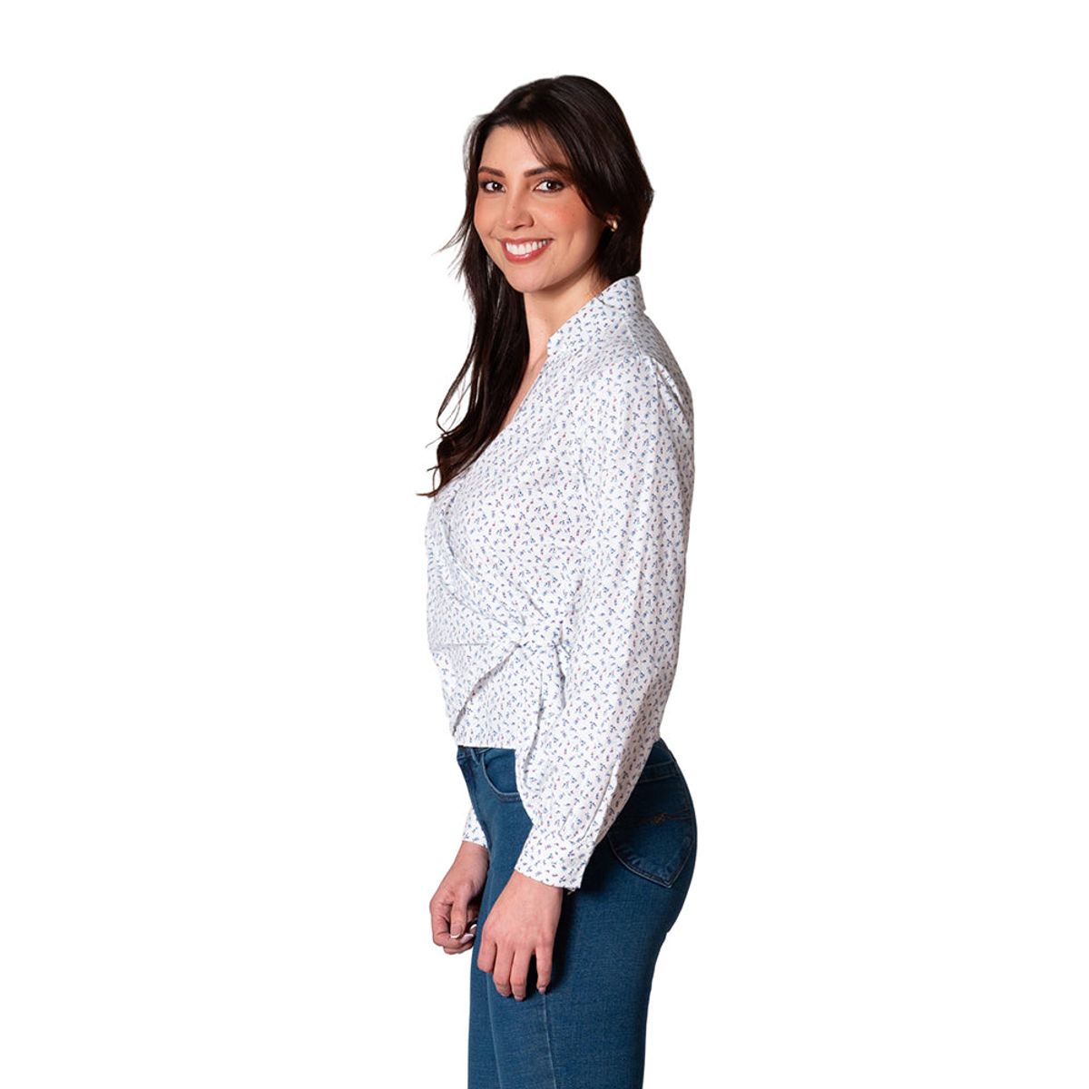 LEC LEE - Blusa Mujer Escote Cruzado Lec Lee XLAzul claro