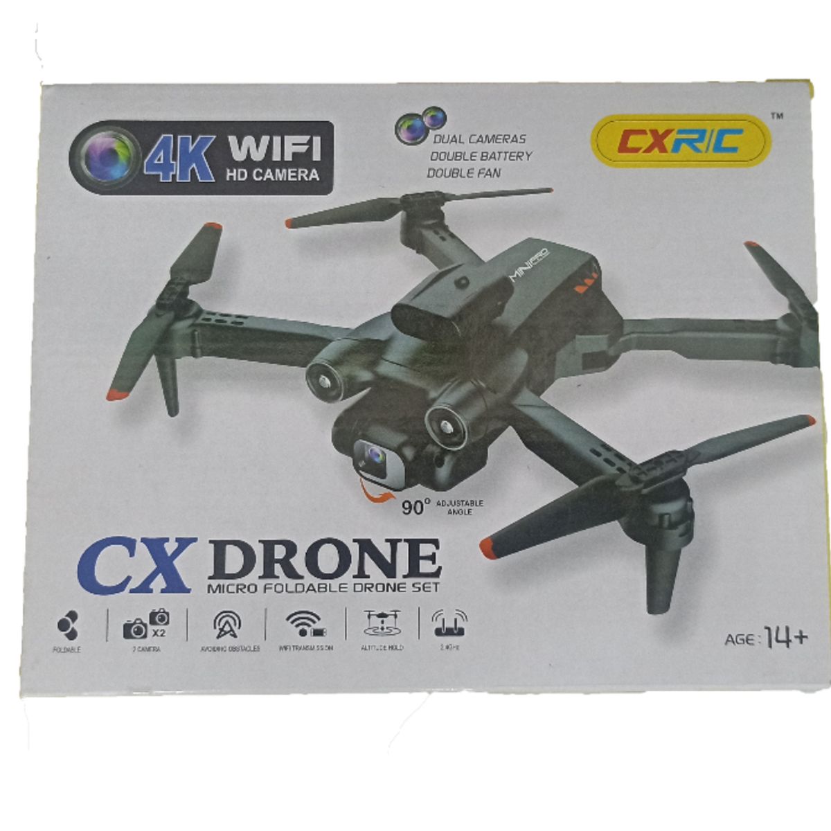 GENERICO - Drone CX 4K WiFi con Cámara Dual y Diseño Plegable