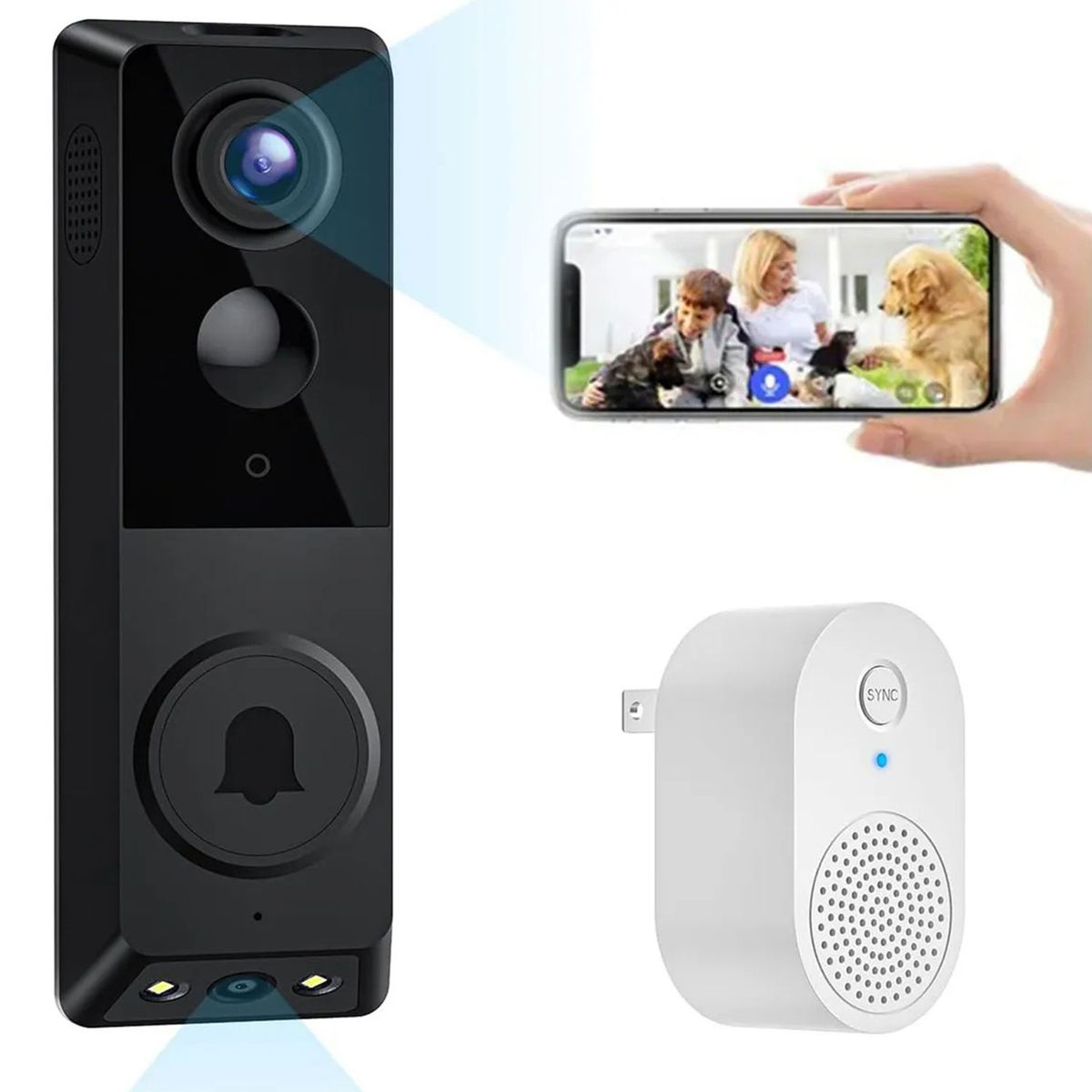 GENERICO - Timbre Inalámbrico inteligente para casa Portátil Usb Con Camara Wifi Y Control Desde El Celular